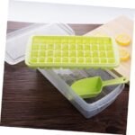 Ice Cube Tray With Lid and Bin | 36 Mini Nuggets Ice Tray For Freezer | Comes with Ice Container, Scoop and Cover | Good Size Ice Bucket random colour