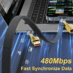 Strong 4 In 1 Convertible USB Fast Charging Cable 1M, 27W, Nylon Braided, USB C Charger Cable, Multiple Charge Cable For IPhone  MacBook Pro/Airpods/Android Phone 🤩   – Each💫☑