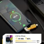 Strong 4 In 1 Convertible USB Fast Charging Cable 1M, 27W, Nylon Braided, USB C Charger Cable, Multiple Charge Cable For IPhone  MacBook Pro/Airpods/Android Phone 🤩   – Each💫☑