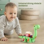Baby Toys Electric Universal Dinosaur Toy Music Transparent Gear Brachiosaurus Simulation Dinosaur Boy Children’s Toy Baby Dolls,Car Toys for 3-5 Years Boys Girls   – ☑ (With Box)💫