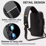 Chest Bag Multifunction Crossbody Sport Running Travel Sling Pack Anti-theft USB Charge Shoulder   (Random Color)