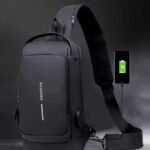 Chest Bag Multifunction Crossbody Sport Running Travel Sling Pack Anti-theft USB Charge Shoulder   (Random Color)