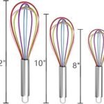 EGG WHISK BEATER STEEL HANDLE WITH SILICONE WIRE 12 inches :
