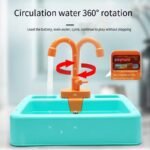 Kids Kitchen Electric Sink Playset, Automatic Circulating Water Outlet, Educational Cleaning Toys     