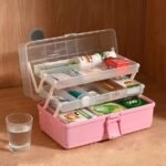 Plastic Storage Box, Desk Organizer, Art Tool Box for Painting, Stationery, Medicine ,