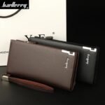 Baellerry Long Wallet For Men Slim Money Mobile Men Leather Wallet Card Holder    