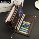 Baellerry Long Wallet For Men Slim Money Mobile Men Leather Wallet Card Holder    