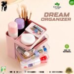 Makeup Organizer for Vanity, Rotating Makeup Organizer, Layered Cosmetics Storage Box Makeup Stationary Organizer    