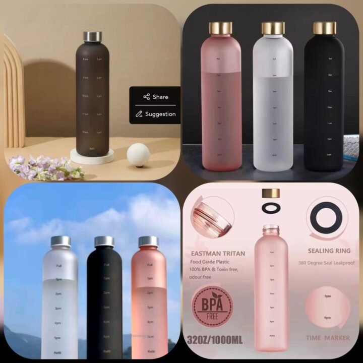 Motivational Time Maker 1L Water Bottle @ (Random Colours)