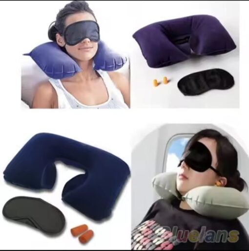 Neck pillow with eye mask