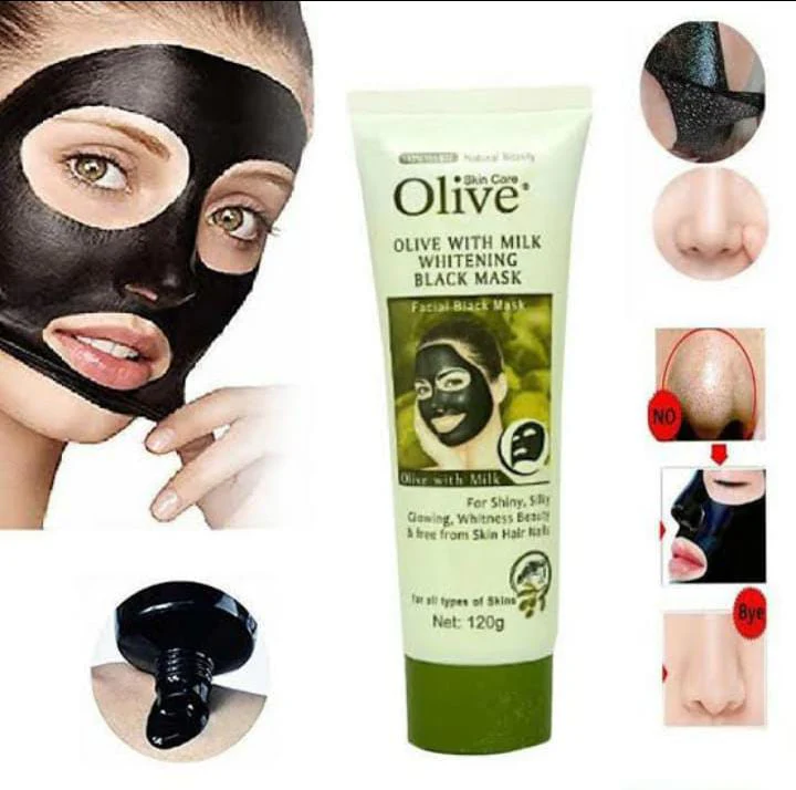 OLIVE WITH MILK WHITENING BLACK MASK FACIAL BLACK MASk