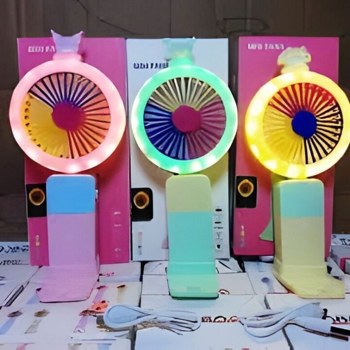 Rechargeable Handy Sharp Lightening Effect Fan with 2 Speed Control