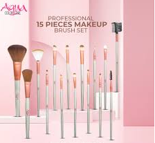 Aqua color line 15 pieces Brush Set.