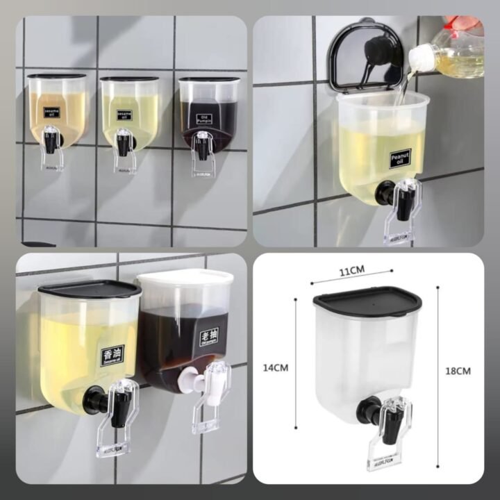 Self-adhesive Wall-Mounted Oil Dispenser @800ML) Good Quality