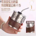 Stainless Steel Coffee Cup With Straw
