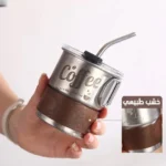 Stainless Steel Coffee Cup With Straw