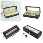 6Slots Watch Box (Box packing) –  – Plain Leather Texture
