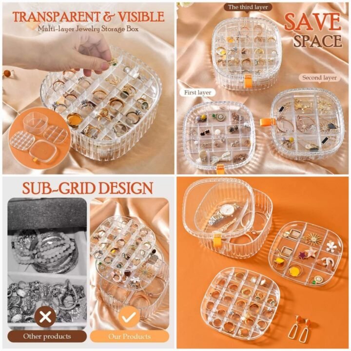 Transparent Crystal Jewellery Storage Organizer (2Layer)