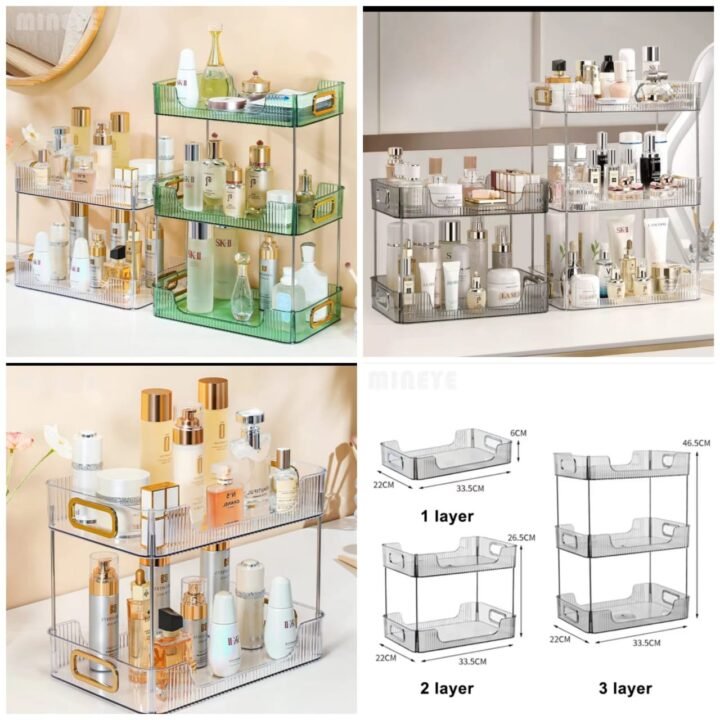 Acrylic Desktop Storage Organizer (2layer)  Box Packing (Random colours)