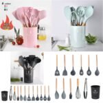 Silicone Utensils 12pcs Set  (Random Colours) Big Size – Premium Quality
