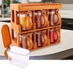 Kitchen Master Chef Spice Rack With 6 Jars Set