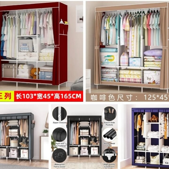 Non-woven Cloth Wardrobe Folding Portable Clothing Storage Cabinet  SIZE: 103*45*165(Box Packing)