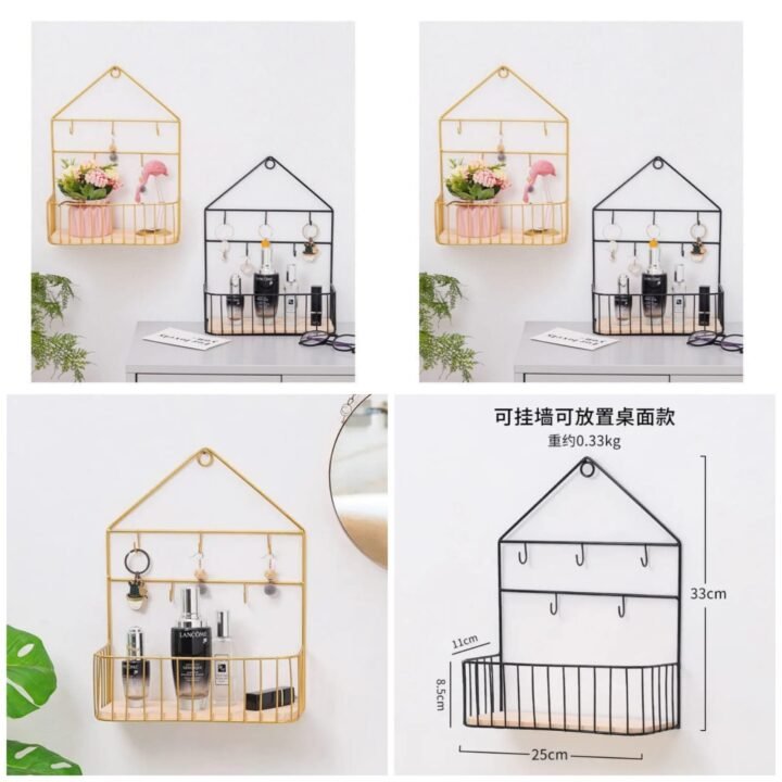 reative Wall-Mounted Shelf Hook  (Box Packing) - Black Colour