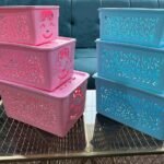 Plastic Pack Of  3 Smiley Face Storage Basket (With Lids)   ✨☑  Random Colours ✨