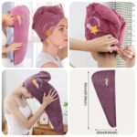 Magic Microfiber Shower Cap Women Girl’s Towel Bath Hats for Women Dry Hair Cap Quick Drying Soft for Lady Turban Head