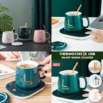 Portable Coffee Cup Warmer Heater Set Heat Heating Cup Pad Ceramics Mug For Smart Office People