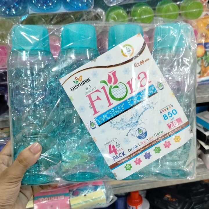 Pack of 4 Multi purpose Plastic Flora Water Bottle   R💫🌟✨☑ Random Colours 💫💫