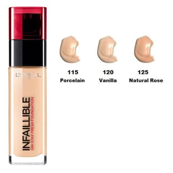 Loreal Infallible  24H stay Fresh Foundation   30ml   (  3 colours Available )   Rs:1200=  each  ( MADE IN FRANCE 🇫🇷 )  HIGH QUALITY MASTER DUP
