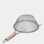 STAINLESS STEEL STIFF WIRE DEEP STRAINER WOOD  25 cm