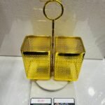 GOLDEN SPOON HOLDER (UTENSILS RACK TWO PARTITION: