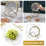 Acrylic 8pcs shell Shape Plate  Set With Metal Stand @