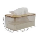 Transparent Tissue Box With Wooden Top