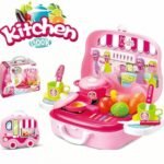 Kitchen Set Large Size Tyre Briefcase Kids Toys Box 20pcs