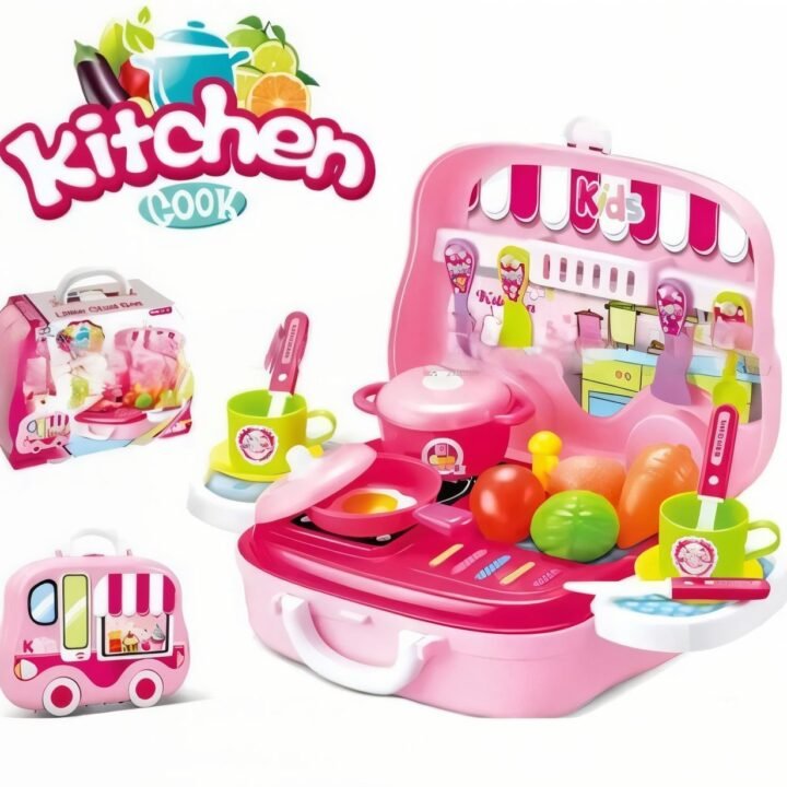 Kitchen Set Large Size Tyre Briefcase Kids Toys Box 20pcs