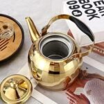 1.5L Stainless Steel Whistling Kettle Stove Camping Kettle with Insulation Handle Safe Induction Gas Hob Teapot for Stove