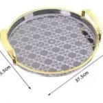 Light Luxury round Plastic Serving Tray with Handles fffffgggg