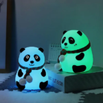 Cute Panda Night Light Soft Silicone LED Bedside Lamp