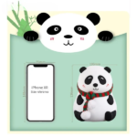 Cute Panda Night Light Soft Silicone LED Bedside Lamp