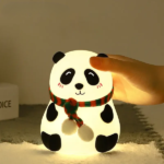 Cute Panda Night Light Soft Silicone LED Bedside Lamp