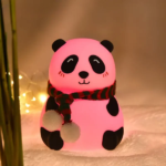Cute Panda Night Light Soft Silicone LED Bedside Lamp