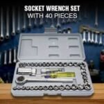 Aiwa Combination Socket Wrench Set Tool Kit  – Silver