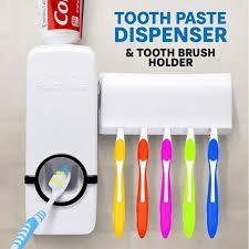 Automatic Toothpaste Dispenser With Toothbrush Holder