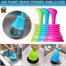 Air Drain Plunger Opener Cleaner Pump Drain Clog Remover for Bath Toilets