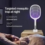 USB Rechargeable 2in1 LED Mosquito Killer Lamp 3500V Electric Flies Swatter Bug Zapper Racket