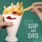 French Fries Dip Cone Cup with Sauce Holder
