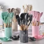 Silicone Utensils 12pcs Set  (Random Colours) Big Size – Premium Quality